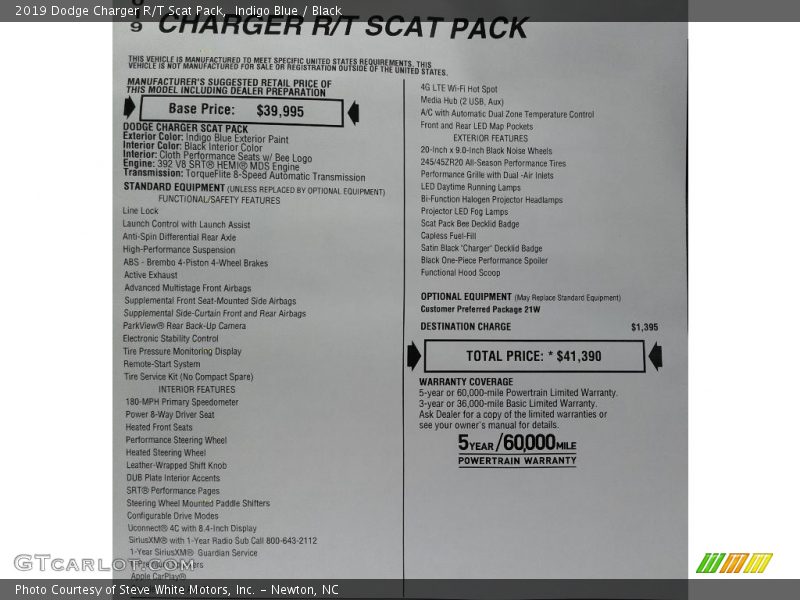 Indigo Blue / Black 2019 Dodge Charger R/T Scat Pack