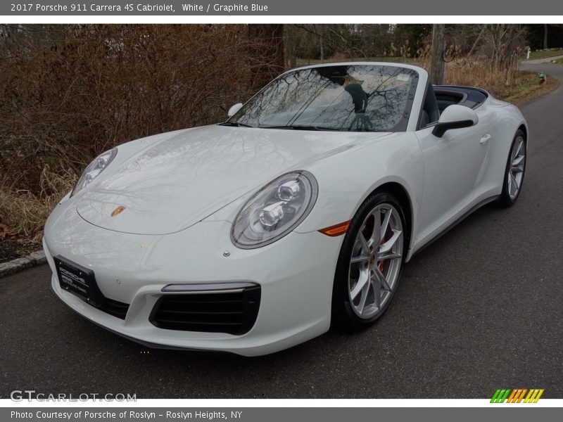 White / Graphite Blue 2017 Porsche 911 Carrera 4S Cabriolet