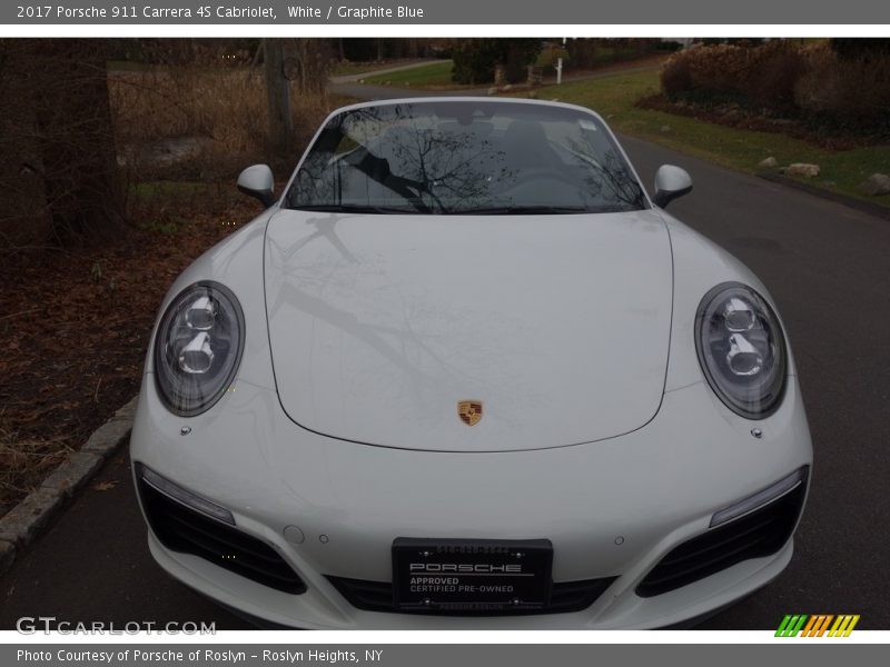 White / Graphite Blue 2017 Porsche 911 Carrera 4S Cabriolet