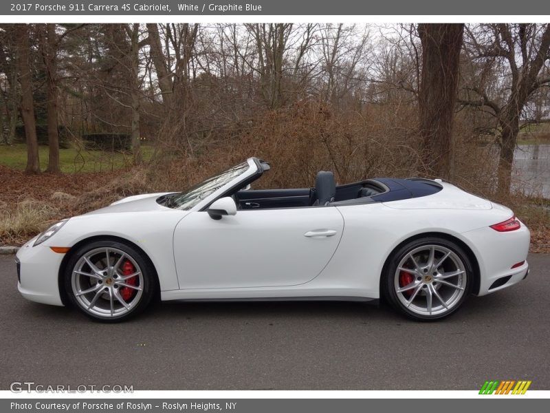White / Graphite Blue 2017 Porsche 911 Carrera 4S Cabriolet