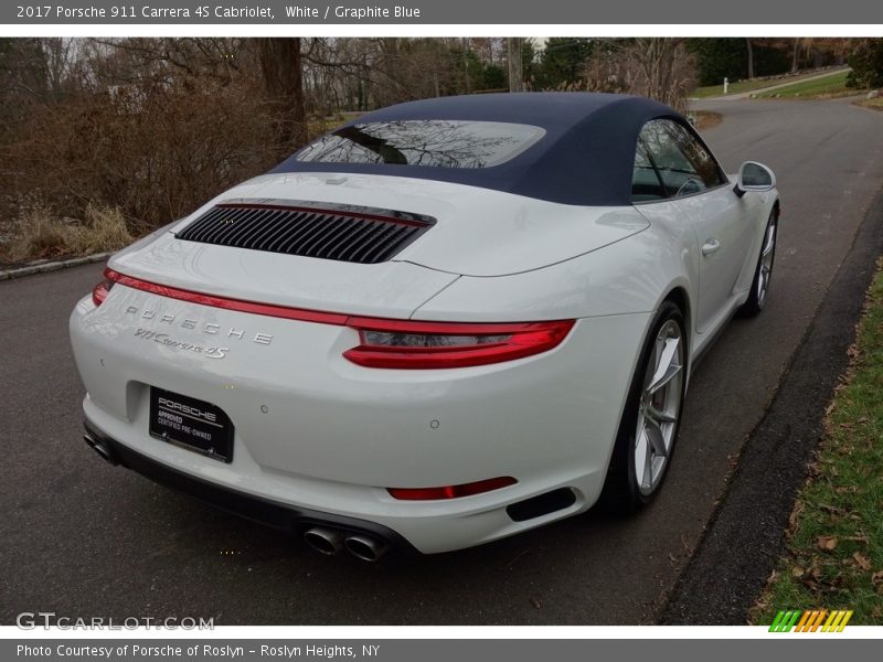 White / Graphite Blue 2017 Porsche 911 Carrera 4S Cabriolet