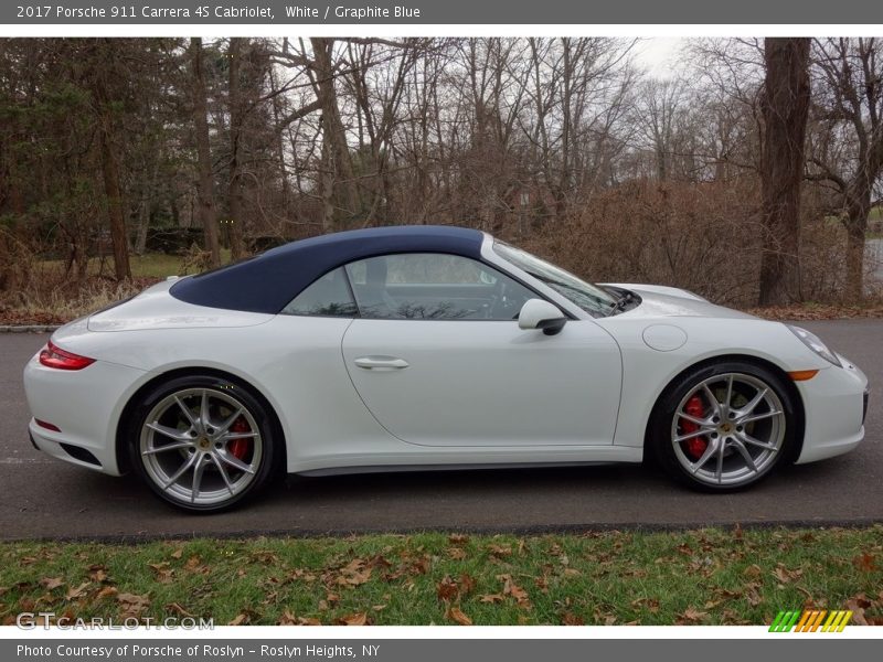 White / Graphite Blue 2017 Porsche 911 Carrera 4S Cabriolet