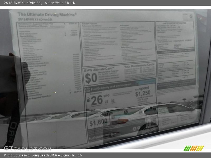 Alpine White / Black 2018 BMW X1 sDrive28i