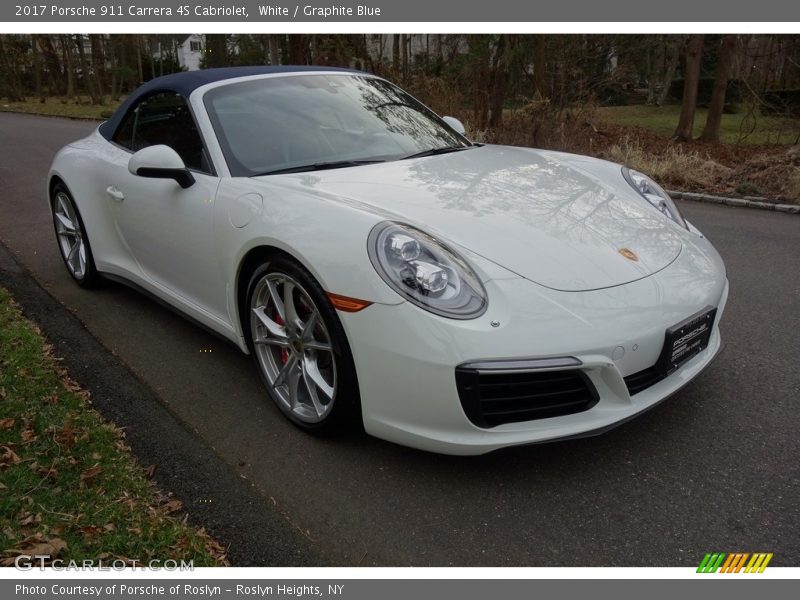 White / Graphite Blue 2017 Porsche 911 Carrera 4S Cabriolet