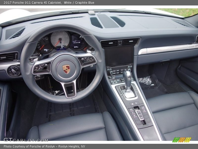 White / Graphite Blue 2017 Porsche 911 Carrera 4S Cabriolet
