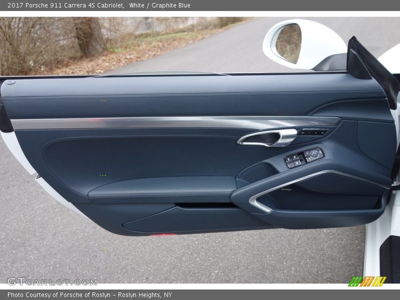 White / Graphite Blue 2017 Porsche 911 Carrera 4S Cabriolet