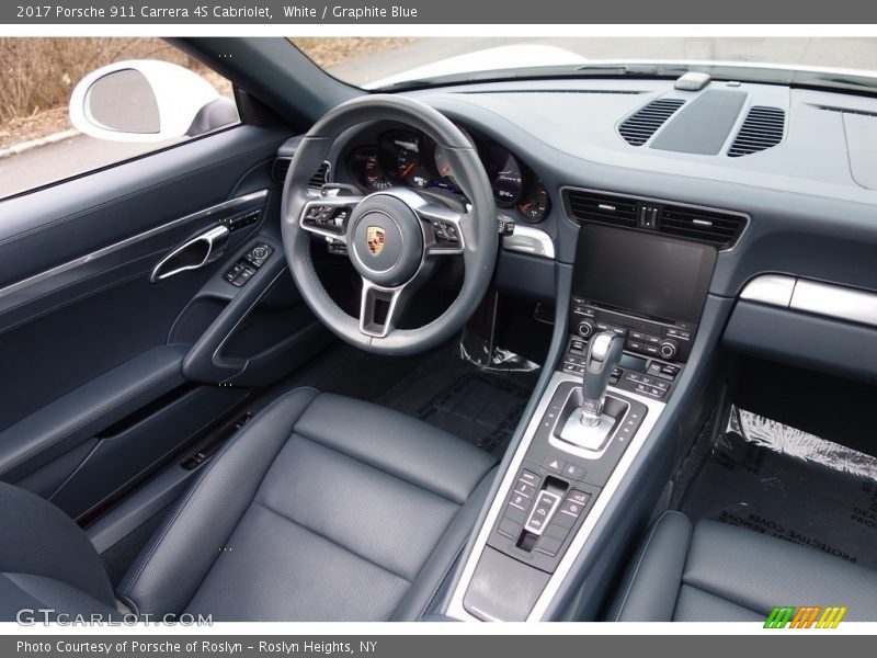 White / Graphite Blue 2017 Porsche 911 Carrera 4S Cabriolet