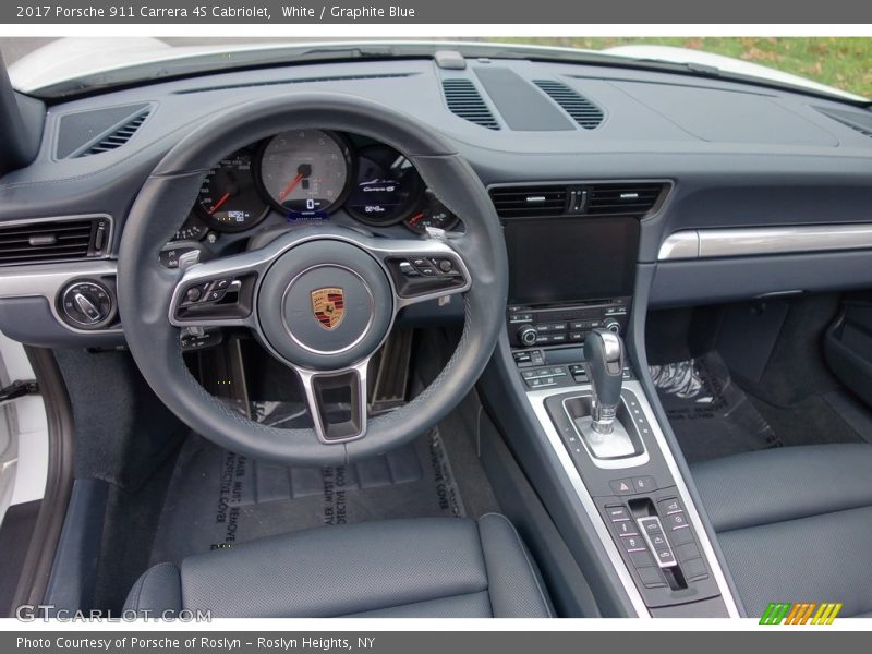 White / Graphite Blue 2017 Porsche 911 Carrera 4S Cabriolet