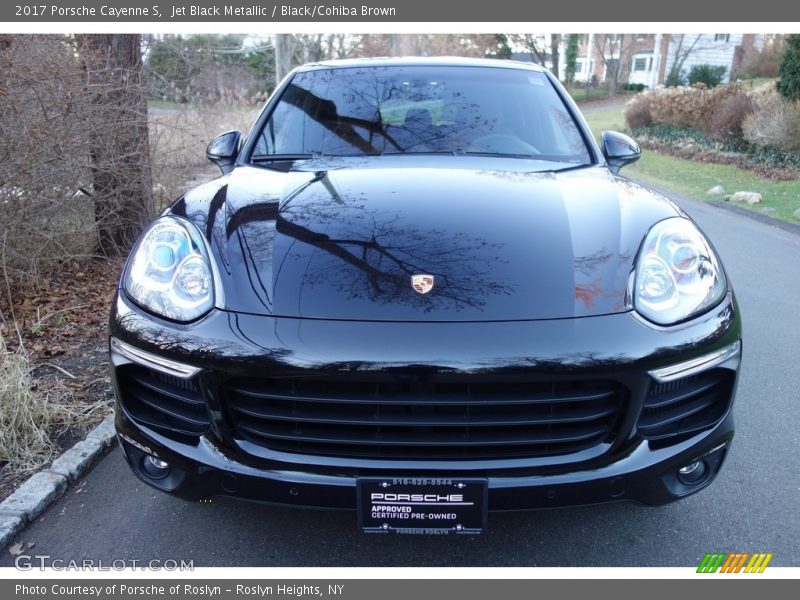 Jet Black Metallic / Black/Cohiba Brown 2017 Porsche Cayenne S