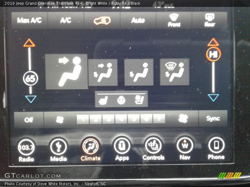 Controls of 2019 Grand Cherokee Trailhawk 4x4