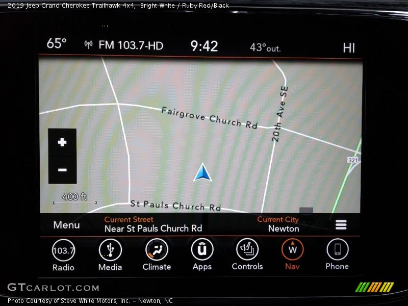 Navigation of 2019 Grand Cherokee Trailhawk 4x4