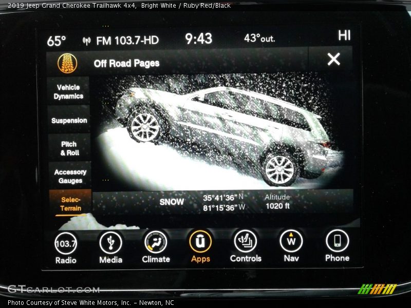 Controls of 2019 Grand Cherokee Trailhawk 4x4