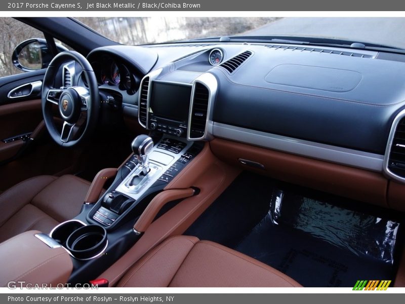 Jet Black Metallic / Black/Cohiba Brown 2017 Porsche Cayenne S