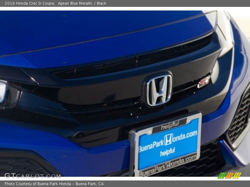 Agean Blue Metallic / Black 2019 Honda Civic Si Coupe