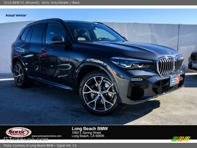 Arctic Grey Metallic / Black 2019 BMW X5 xDrive40i