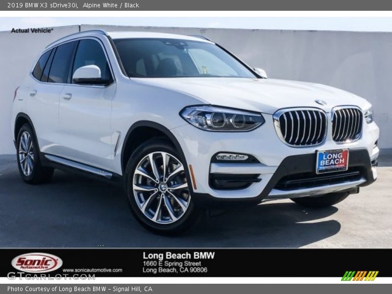 Alpine White / Black 2019 BMW X3 sDrive30i