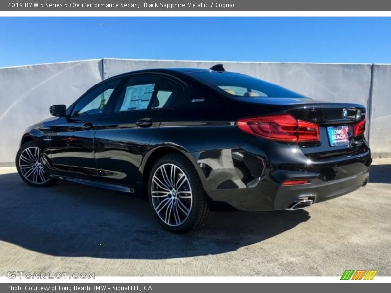 Black Sapphire Metallic / Cognac 2019 BMW 5 Series 530e iPerformance Sedan