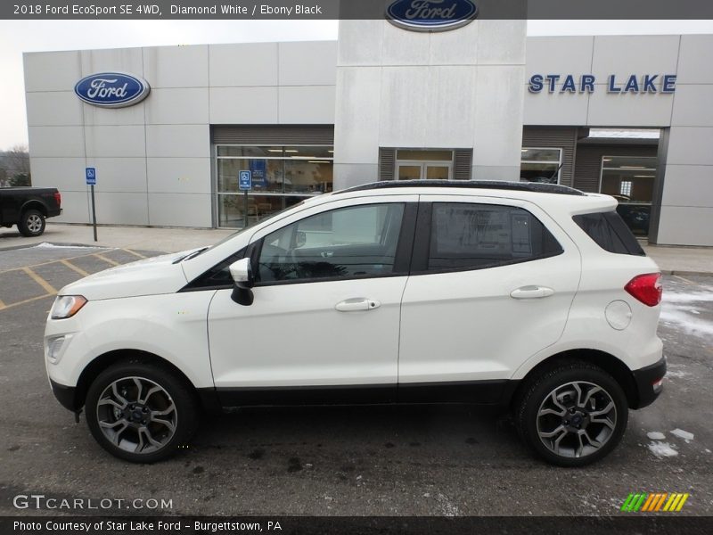 Diamond White / Ebony Black 2018 Ford EcoSport SE 4WD