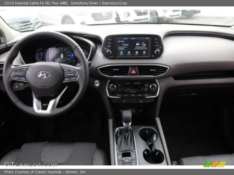 Symphony Silver / Espresso/Gray 2019 Hyundai Santa Fe SEL Plus AWD