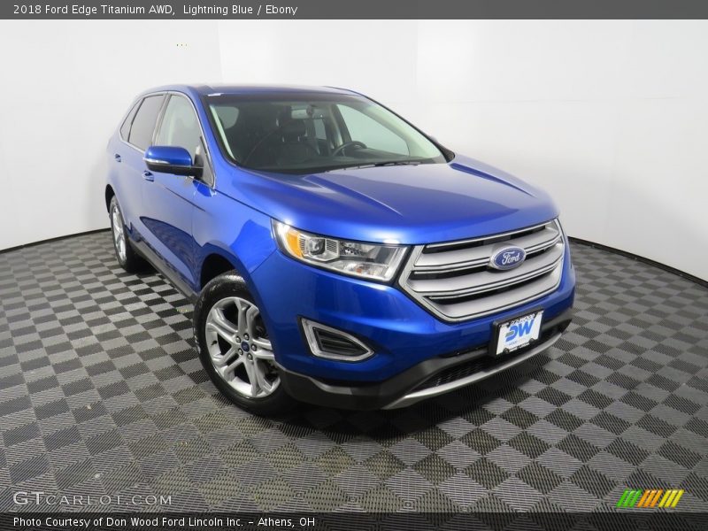 Lightning Blue / Ebony 2018 Ford Edge Titanium AWD