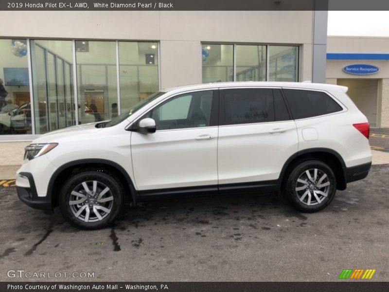 White Diamond Pearl / Black 2019 Honda Pilot EX-L AWD