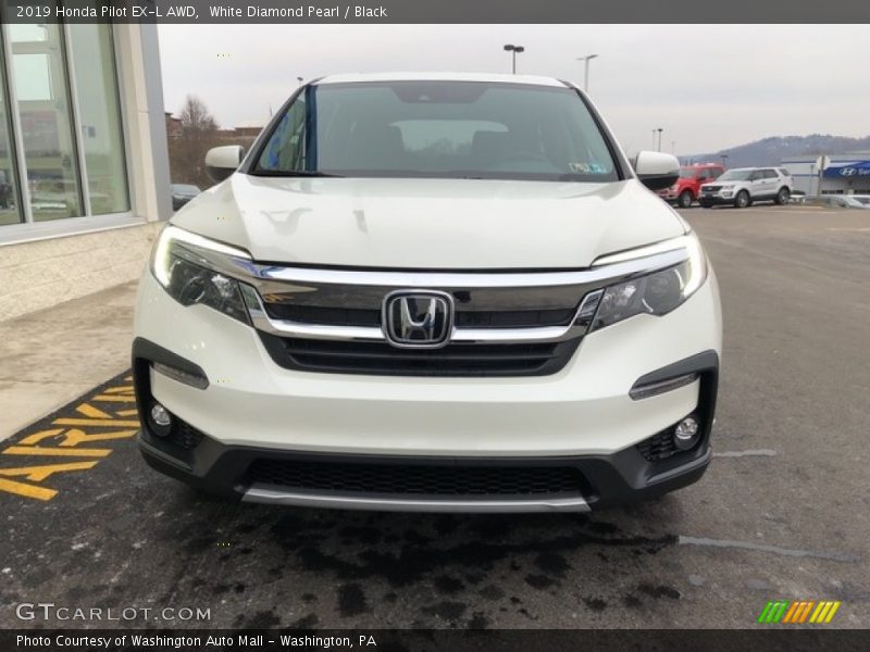 White Diamond Pearl / Black 2019 Honda Pilot EX-L AWD