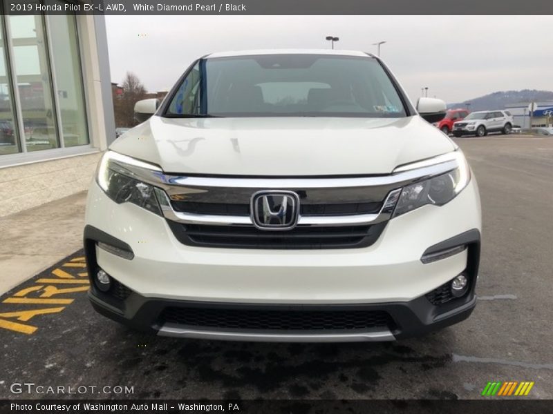 White Diamond Pearl / Black 2019 Honda Pilot EX-L AWD