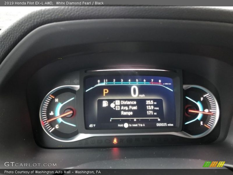 White Diamond Pearl / Black 2019 Honda Pilot EX-L AWD