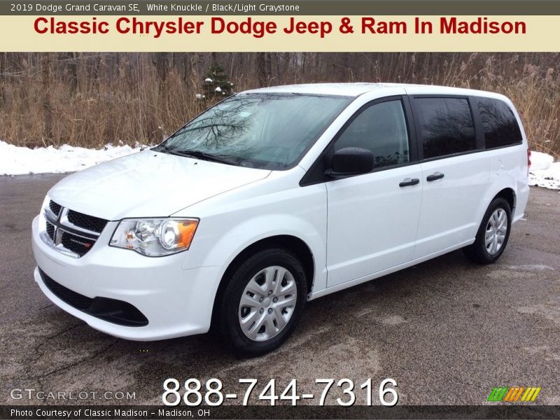 White Knuckle / Black/Light Graystone 2019 Dodge Grand Caravan SE