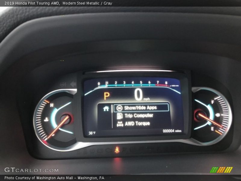 Modern Steel Metallic / Gray 2019 Honda Pilot Touring AWD