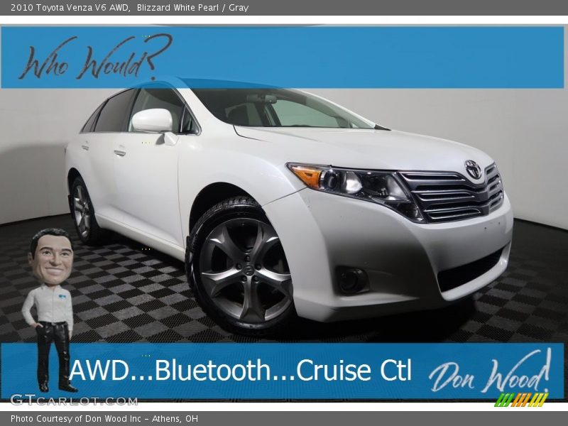 Blizzard White Pearl / Gray 2010 Toyota Venza V6 AWD