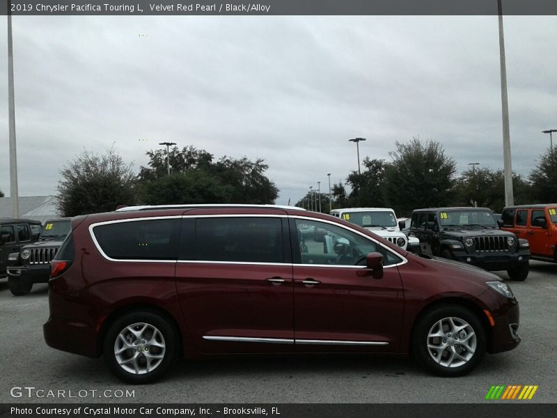 Velvet Red Pearl / Black/Alloy 2019 Chrysler Pacifica Touring L