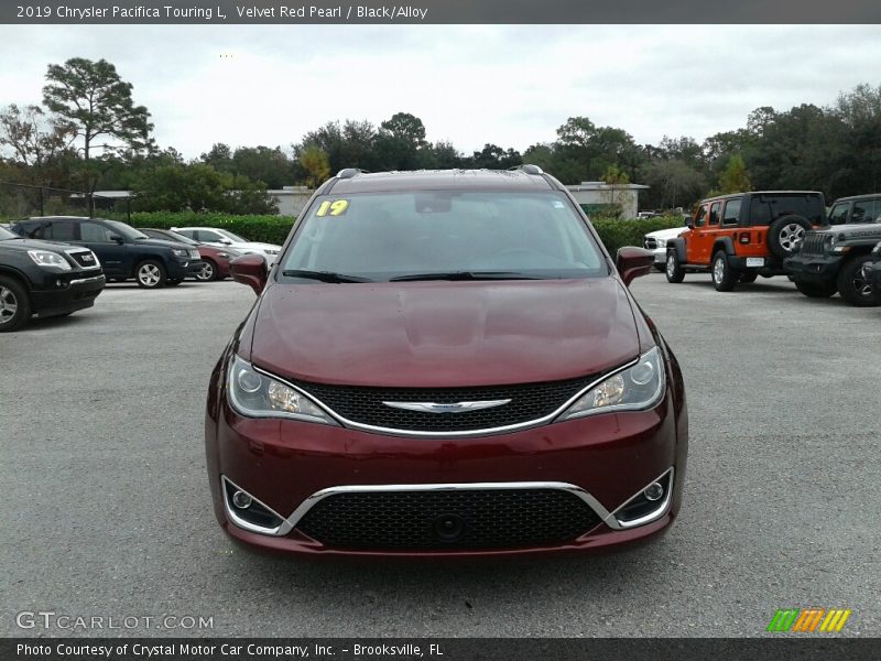 Velvet Red Pearl / Black/Alloy 2019 Chrysler Pacifica Touring L