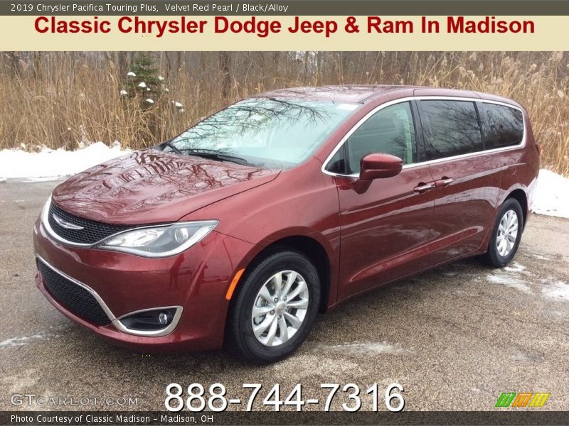 Velvet Red Pearl / Black/Alloy 2019 Chrysler Pacifica Touring Plus