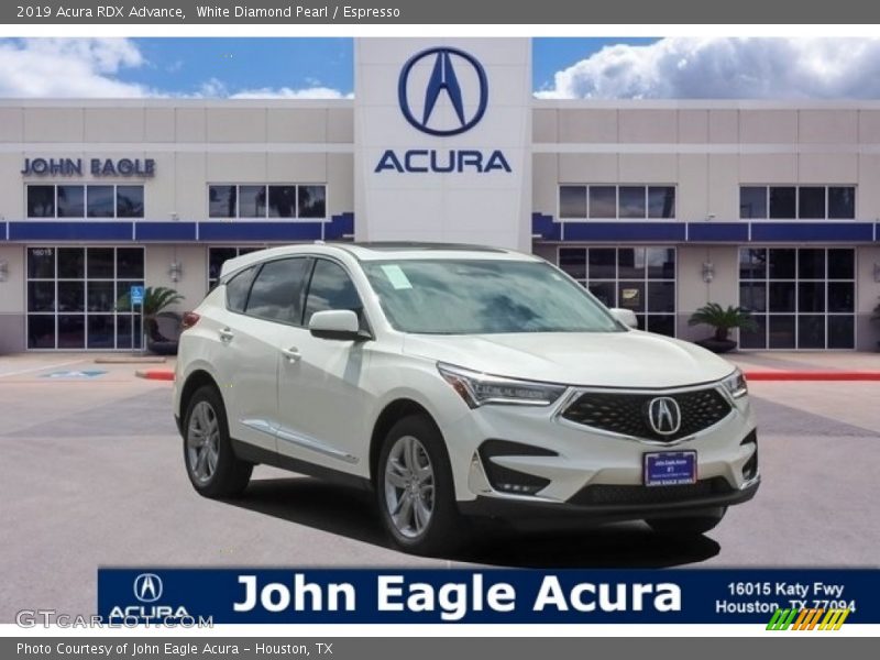 White Diamond Pearl / Espresso 2019 Acura RDX Advance