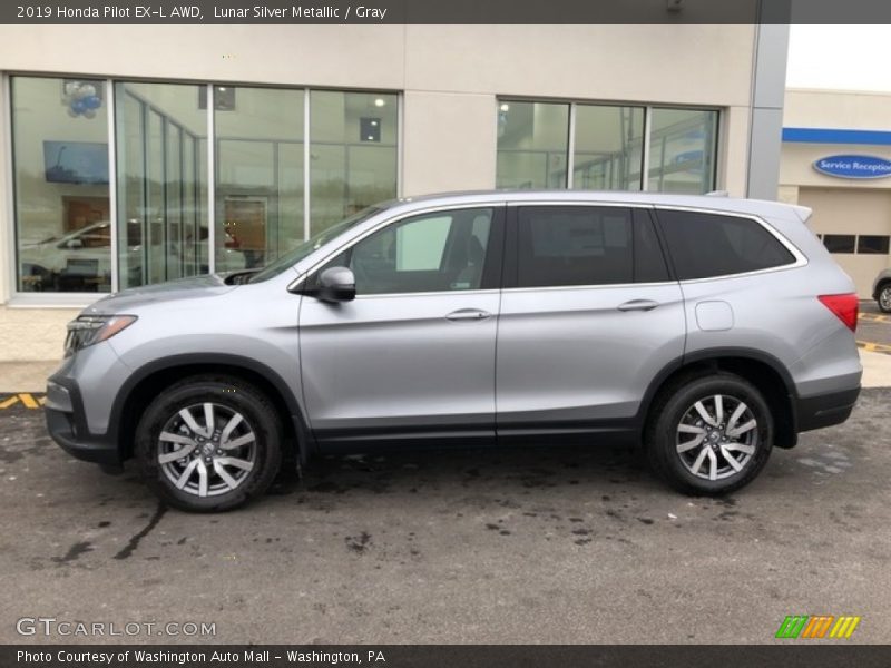 Lunar Silver Metallic / Gray 2019 Honda Pilot EX-L AWD