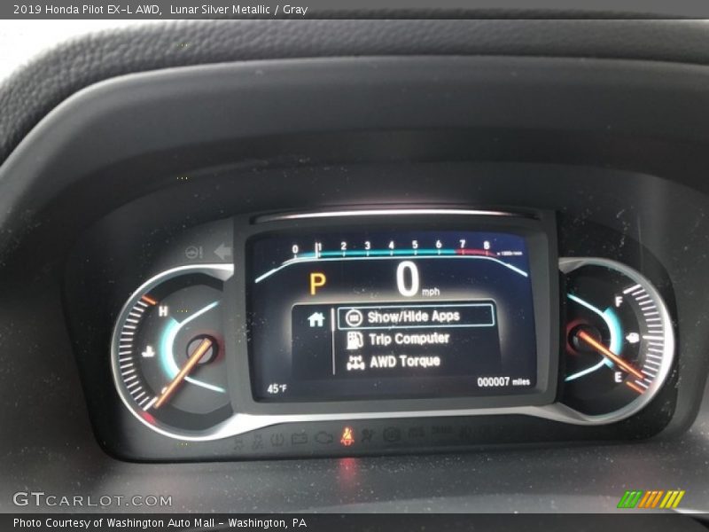 Lunar Silver Metallic / Gray 2019 Honda Pilot EX-L AWD