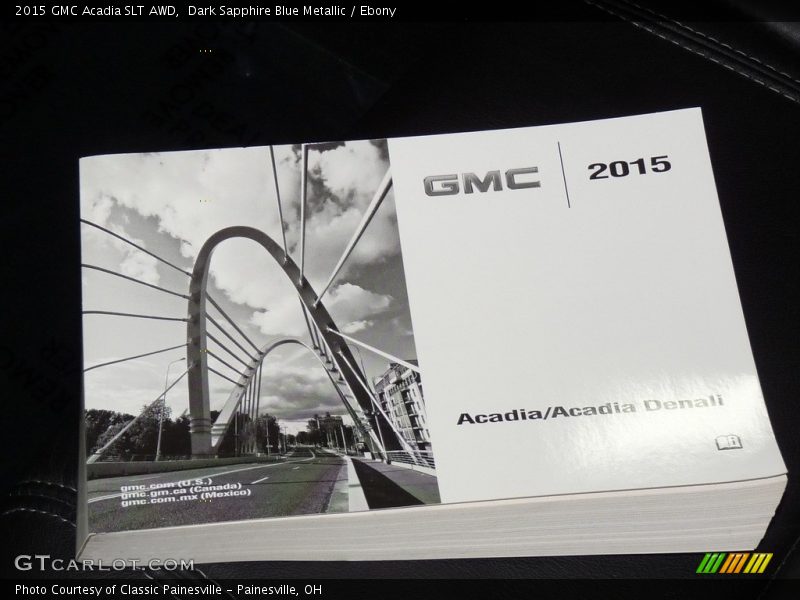 Dark Sapphire Blue Metallic / Ebony 2015 GMC Acadia SLT AWD