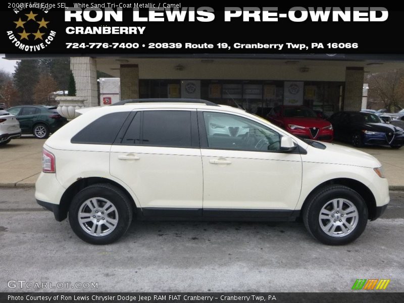 White Sand Tri-Coat Metallic / Camel 2008 Ford Edge SEL