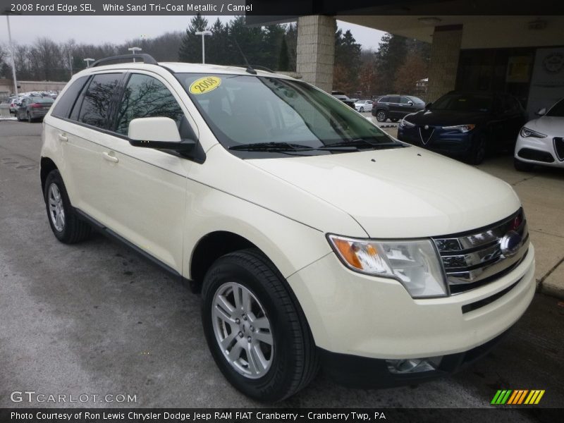 White Sand Tri-Coat Metallic / Camel 2008 Ford Edge SEL