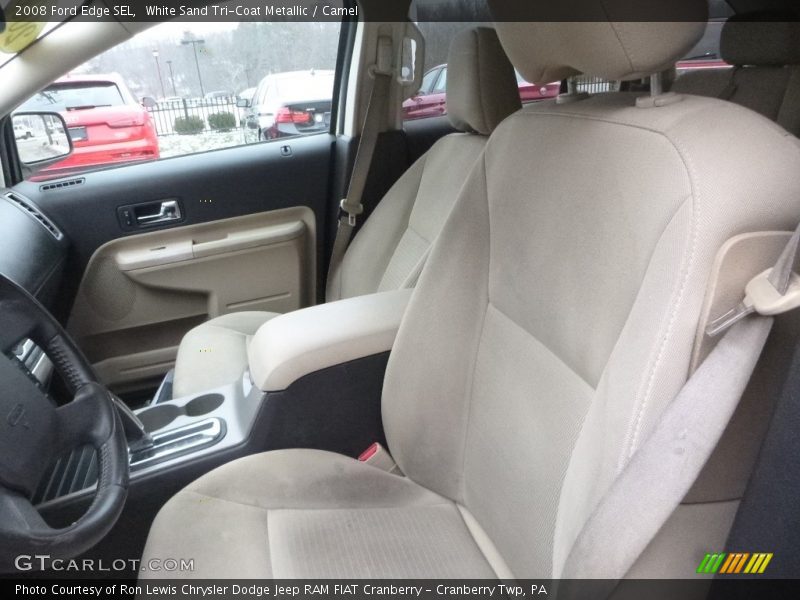 White Sand Tri-Coat Metallic / Camel 2008 Ford Edge SEL