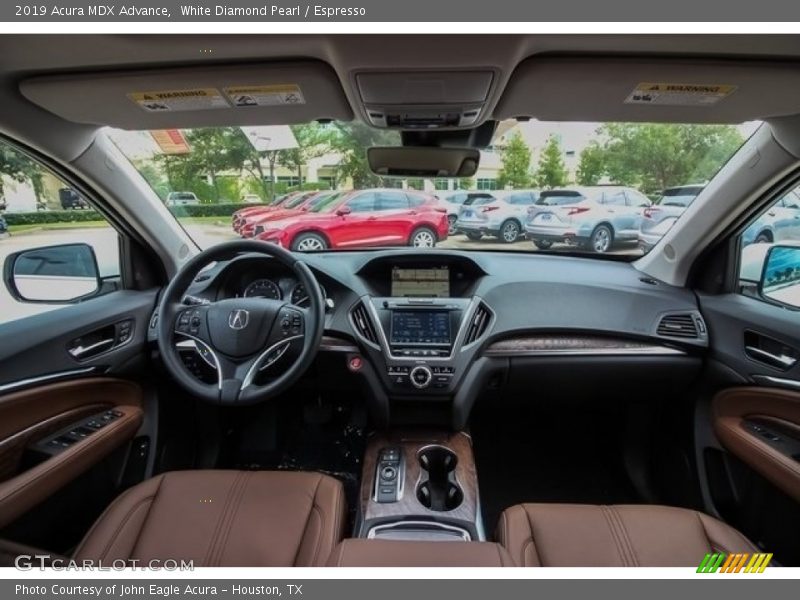 White Diamond Pearl / Espresso 2019 Acura MDX Advance