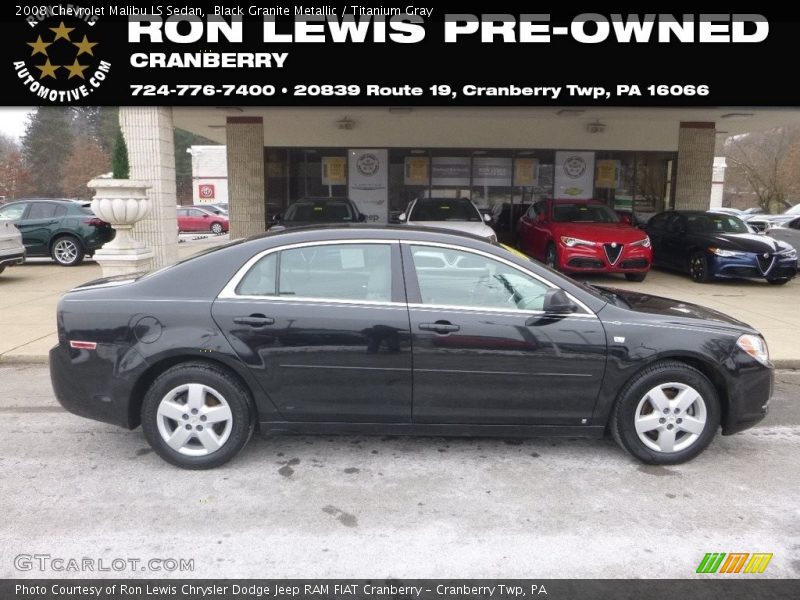 Black Granite Metallic / Titanium Gray 2008 Chevrolet Malibu LS Sedan