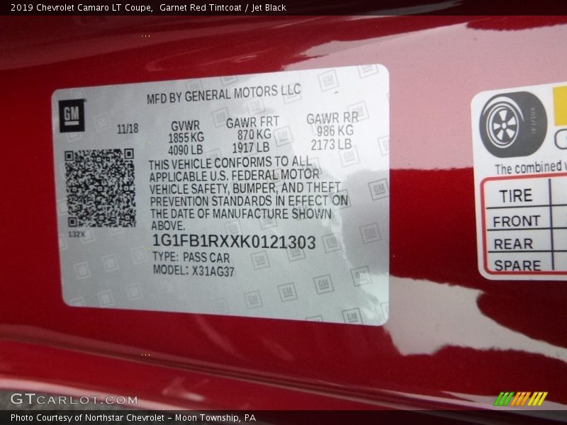 Garnet Red Tintcoat / Jet Black 2019 Chevrolet Camaro LT Coupe