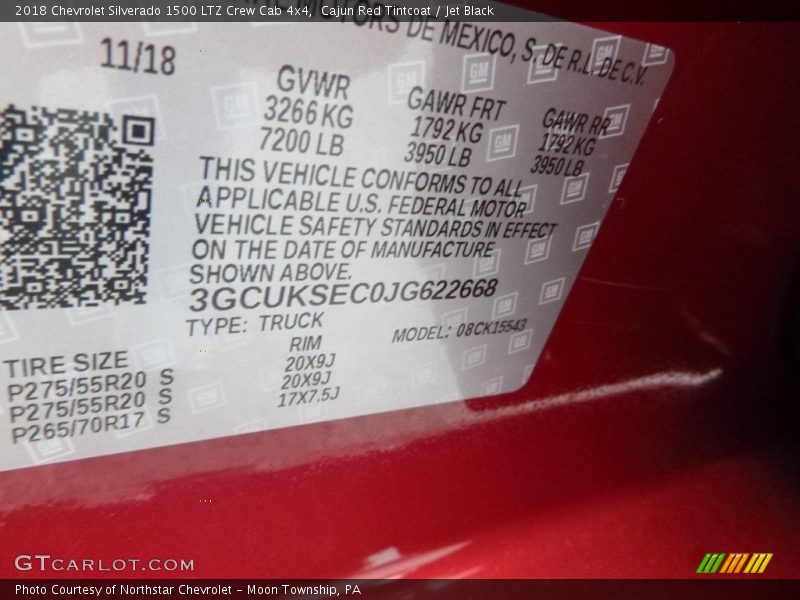Cajun Red Tintcoat / Jet Black 2018 Chevrolet Silverado 1500 LTZ Crew Cab 4x4