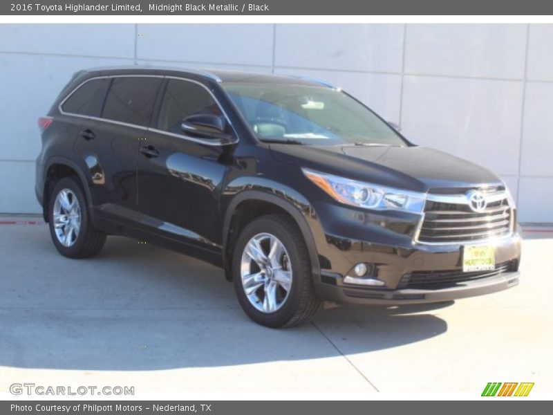 Midnight Black Metallic / Black 2016 Toyota Highlander Limited