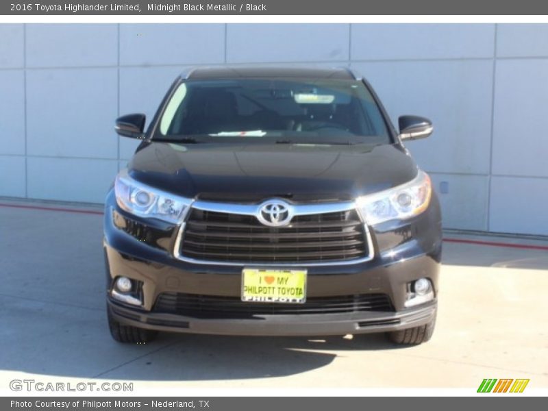 Midnight Black Metallic / Black 2016 Toyota Highlander Limited