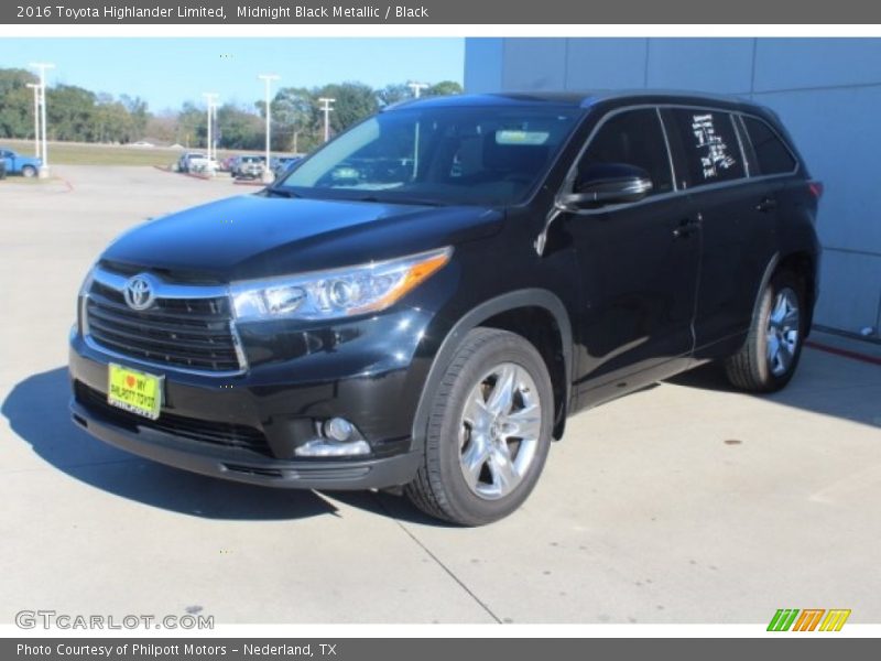 Midnight Black Metallic / Black 2016 Toyota Highlander Limited