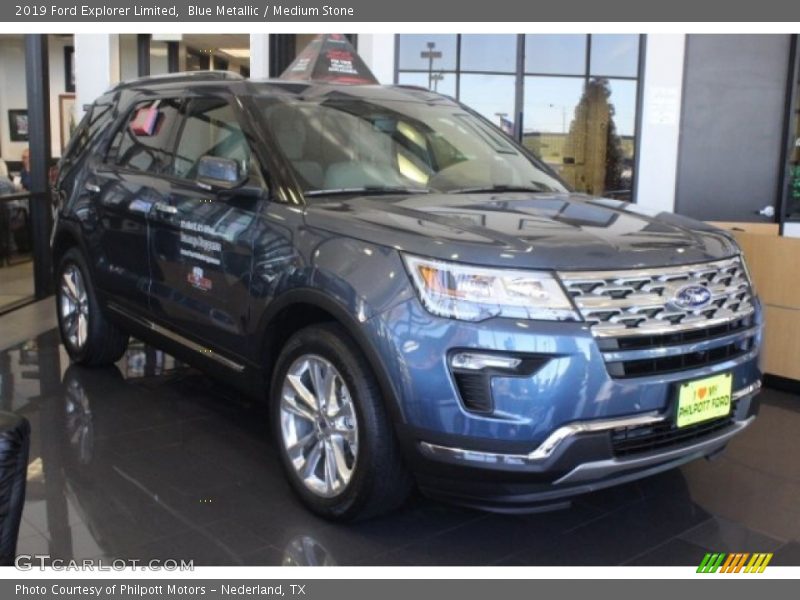 Blue Metallic / Medium Stone 2019 Ford Explorer Limited