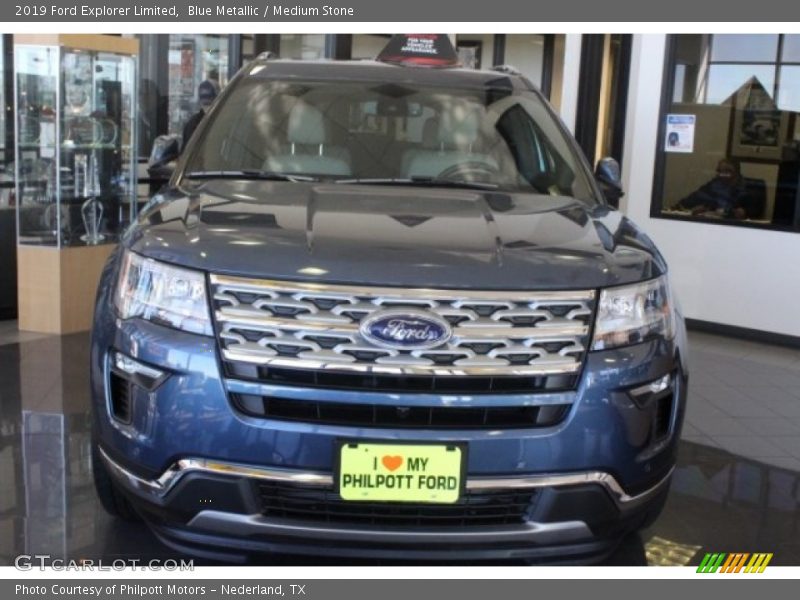 Blue Metallic / Medium Stone 2019 Ford Explorer Limited